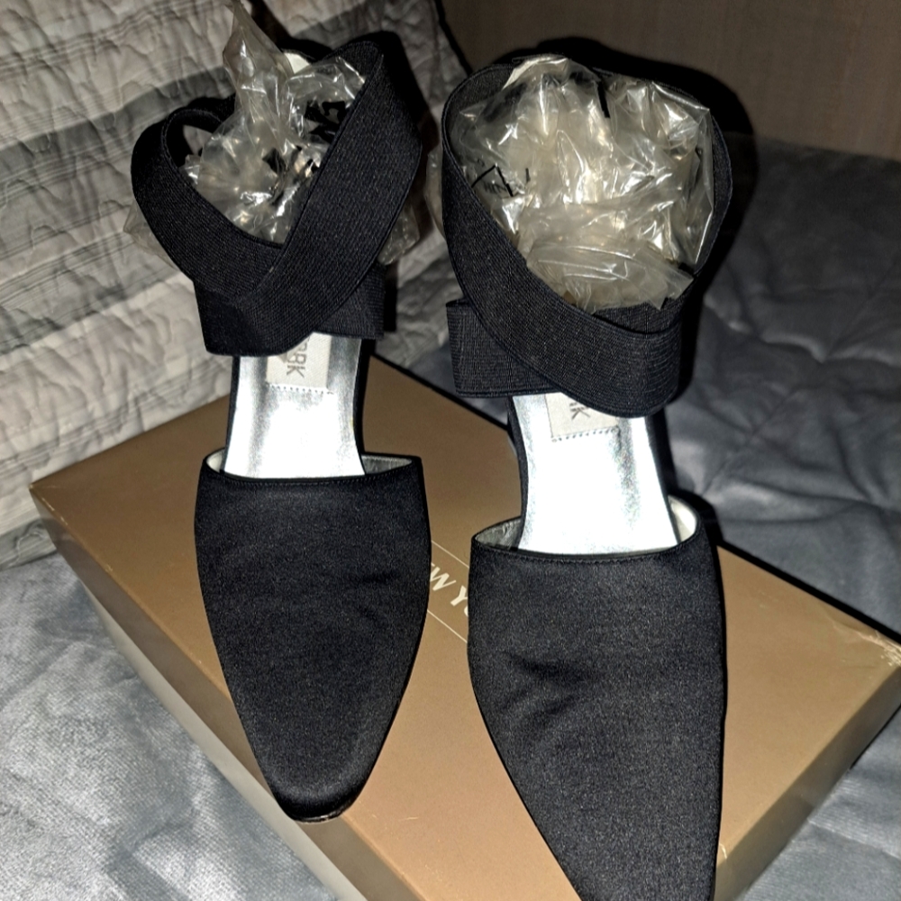 Ladies Black Silk Heels